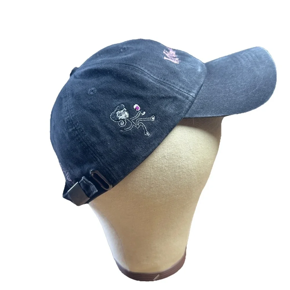 Wild Women On Wine Hat Cap Embroidered Letters Adjustable Strap Black 6 Panel